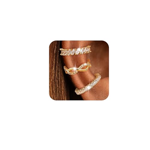 Dochais Ear Cuffs Non-Piercing Earrings for Women Cute Small Clip-On Cartilage Earring 14k Gold Plated Dainty Fake Piercings Earings - style: G1
