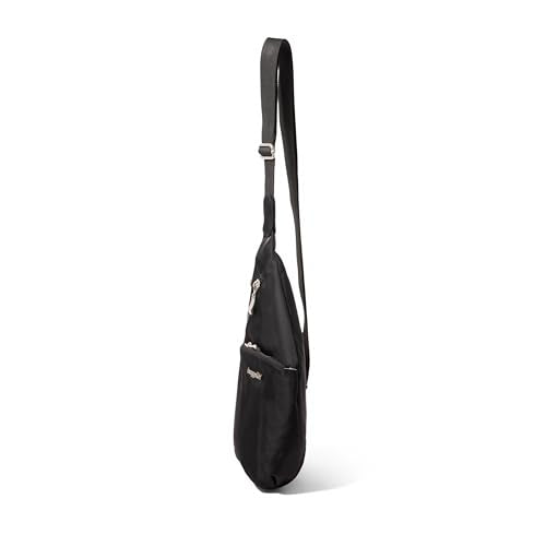 Baggallini Mini Sling - 12x7 Sling Crossbody Bag Backpack with Adjustable Shoulder Strap - color: Black Twill