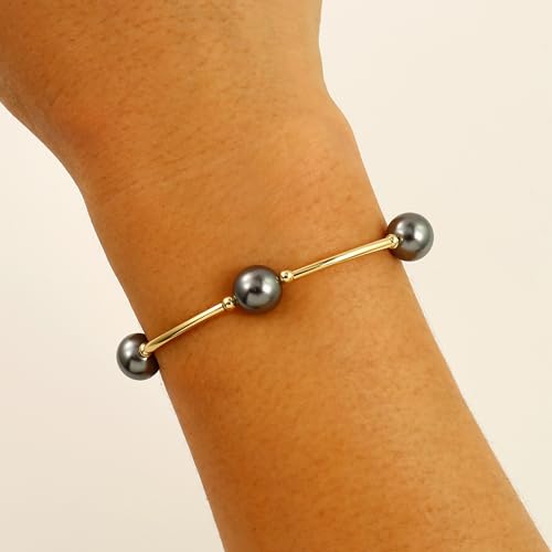 Elegance 11 designs 10mm Crystal White Pearl Blessing Bracelet - style: style-black