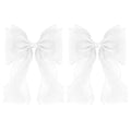 Large Hair Bow Clips for Women, White Bow Hair Barrettes with Long Tail French Hair Ribbon Clips Hair Accessories for Girls (White 2PC) - color: White,White