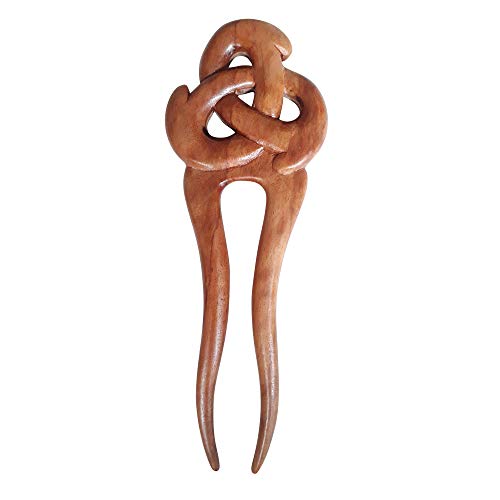 Marycrafts Wooden Celtic Knot Hair Fork, Hairfork, Hair Pin, Hairpin, Hair Accessory, Hair Toy Handmade (1 pc.) - size: 1 Count (Pack of 1)