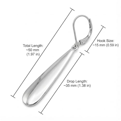 Leverback Dangle Drop Earrings for Women, Hypoallergenic Lightweight Minimalist Jewelry, Fashion Gift for Her, Birthday Anniversary - color: B-Silver