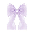 Large Hair Bow Clips for Women, Purple Bow Hair Barrettes with Long Tail French Hair Ribbon Clips Hair Accessories for Girls (Purple) - color: Purple