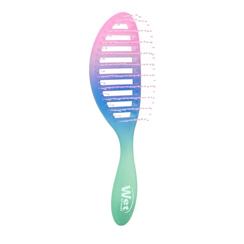 Wet Brush Speed Dry Hair Brush With Blow Dry Safe Bristles & Vented Design For Faster Drying Time, Ergonomic Handle, Reduces Breakage & Detangles All Hair Types, Limited Edition Electric Sky Purple - color: Electric Sky Purple Dawn, size: 1 Count (Pack of