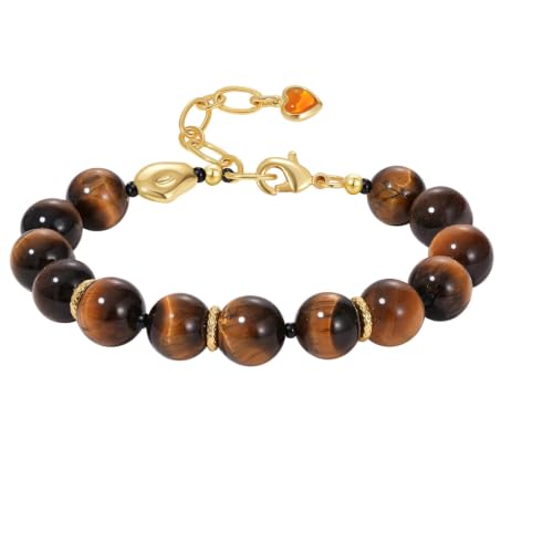 KissYan Beaded Bracelets for Women, Colorful Natural Stone Boho Bead Bracelet for Beach, Handmade Dopamine Gemstone Summer Jewelry Gifts - color: Tiger Eye