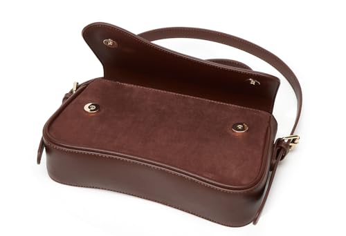 Women's Shoulder Bag Suede Handbag Underarm Purse Tote Bag Brown Suede Purse Y2K Crossbody Bag with Removable Strap - color: New-winered