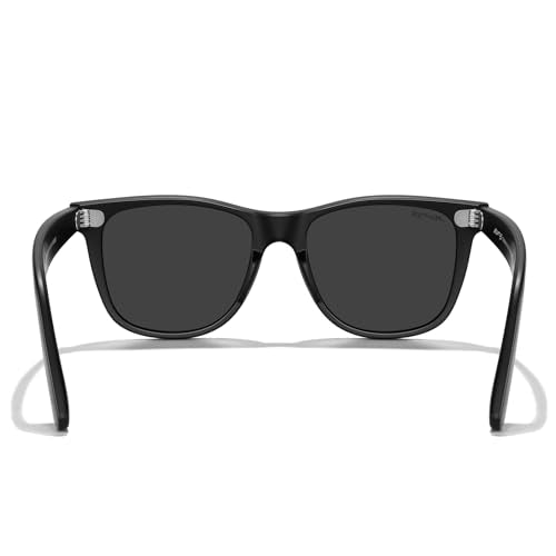 MERRY'S Classic Square Shape Polarized Sunglasses for Womens Mens Retro Designer UV400 Sun Glasses S6140 - color: Matte Black Frame/Black Lens