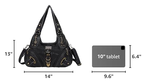Angelkiss Hobo Purses and handbags for Women Satchel Handbag Women Purses Large Daily Shoulder Bags | Purses - color: 801black