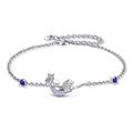 YAFEINI Ankle Bracelets for Women Sterling Silver Mermaid Turtle Ladybug Butterfly Moon Star Pineapple Anklet Link Chain Anklets Jewelry Gifts for Women - style: Purple mermaid anklet