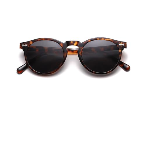 Ridering Kids Polarized Round Sunglasses,Cute Retro Sun Glasses for Toddler Girls Boys Party Beach Shades Age 3-9 - color: Black+leopard