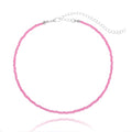 Tgirls Boho Choker Necklace Chain Rice Beaded Necklaces Seed Bead Necklace Accessory for Women - color: Pink