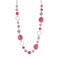 PEARL&CLUB Long Beaded Necklaces For Women - Sweater Chain Fashion Jewelry Necklace Gifts For Women - color: 23-Hot pink