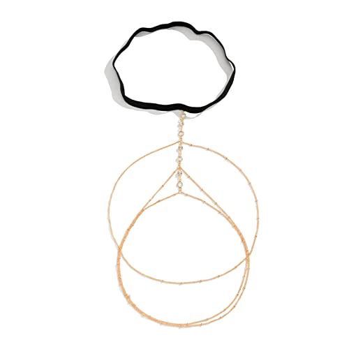 Sexy Beach Multi-layer Leg Chain Jewelry - Elasticity Thigh Leg Chain for Women - color: Gold