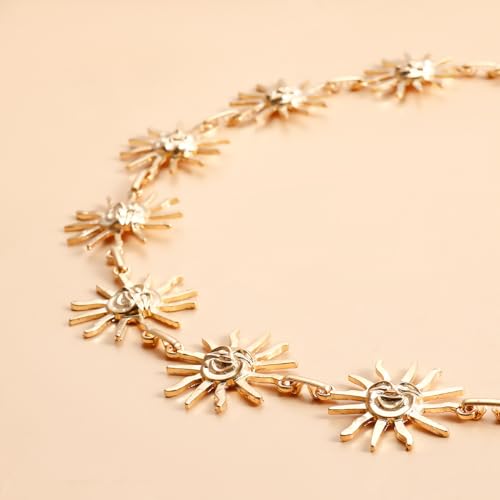 Gold Star Waist Chain Belt for Women Boho Sun Starfish Bikini Jewelry Festival Rave Outfits Waterproof Belly Body Chain - style: Golden Sun