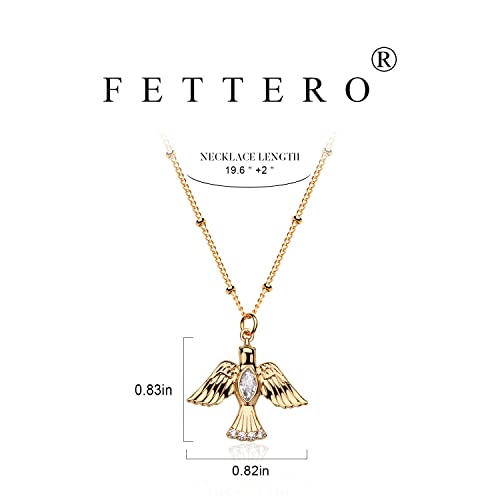 Fettero Animal Necklaces for Women 14K Gold Plated Charm Snake Necklace Elephant Bird Cat Butterfly Pendant Cute Dainty Necklace Jewelry - style: Dove Peace