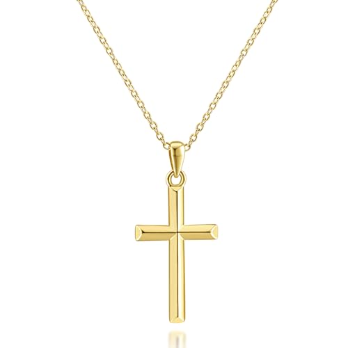 Cross Necklace for Women Gold Cross Necklaces for Women 14K Gold Cross Necklace for Womens Blend Beauty With Sentiment Dainty Gold Crosses Chain Pendant Necklaces for Womens 20/25mm - size: 25MM