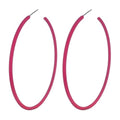 6cm Colorful Hoop Earrings - Lightweight Hypoallergenic Gift - color: Red