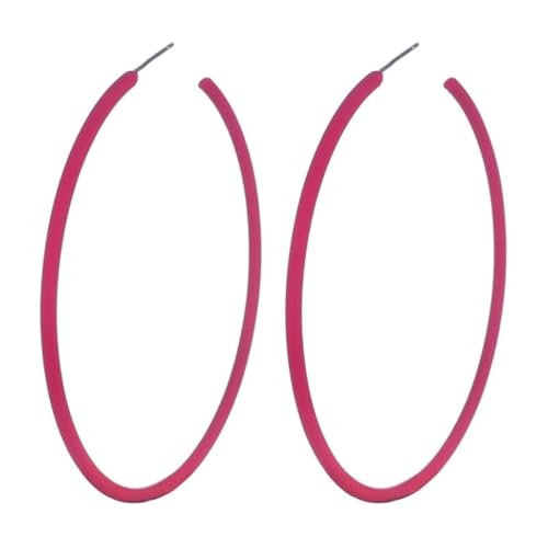 6cm Colorful Hoop Earrings - Lightweight Hypoallergenic Gift - color: Red