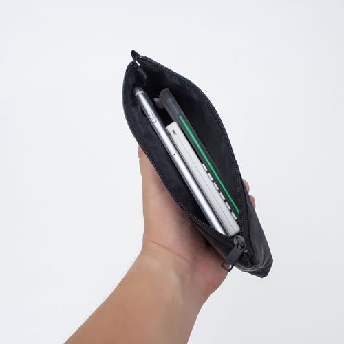 Money Bag with Zipper, Nylon, Black, Unisex-Adults - size: One Size-1