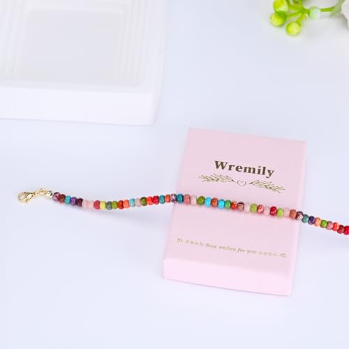 Natural Stone Beaded Anklets Bracelets for Women Handmade Beaded Anklet Bracelet Waterproof Boho Beads Ankle Bracelet Adjustable Summer Jewelry - color: mix color 1