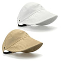 2 Pcs Women's Trendy Breathable Sun Hat, 2026 New Wide Brim UV Protection Hollow Top Sun Hat Summer Beach Packable Visor - color: White + Khaki