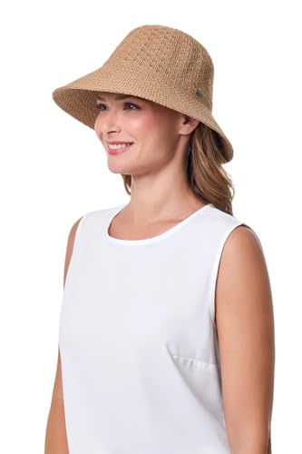 Women's Cloche Hat - UPF 50+ Sun Protection - Marina - color: Tan