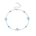 CRMAD Beach Starfish Anklet for Women Sterling Silver Moonstone Beach Anklet Irish Jewelry (starfish) - style: starfish-L
