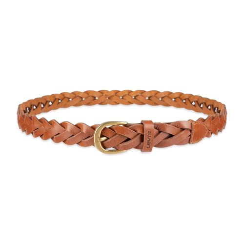 Levi's Women's Fully Adjustable Casual Leather Braided Belt for Jeans and Dresses - color: Tan Braid, size: Small