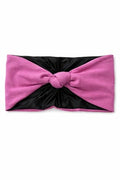 Satin Lined Knot Headband for Women – Wide Stretch Fabric Head Wrap with Twist Knot, Soft Ribbed Jersey, Comfortable Non-Slip Hair Band Protects hair from damage and breakage. (Rose) - color: Rose