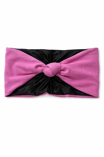 Satin Lined Knot Headband for Women – Wide Stretch Fabric Head Wrap with Twist Knot, Soft Ribbed Jersey, Comfortable Non-Slip Hair Band Protects hair from damage and breakage. (Rose) - color: Rose