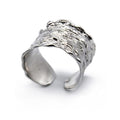 TIANYI Handmade Hammered Wide Silver Ring for Women Boho Trendy Thumb Band Adjustable Ring Open Minimalist Silver Statement Ring Women Jewelry Gift for Christmas