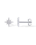 PAVOI 14K Gold Plated Dainty Stud Earrings for Women - 925 Sterling Silver Posts Earrings with Cubic Zirconia - Celestial Lightning Bolt, Moon, Star, and Flower Gold Jewelry Gifts - style: North Star