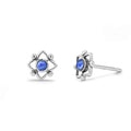Boma Jewelry Sterling Silver Flower Shaped Dot Stud Earring - color: Lapis