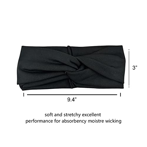DRESHOW 8 Pack Headbands for Women Yoga Knotted Headbands Elastic Criss Cross Hair Accessories Sports Head Wrap Non Slip - color: 8 Pack Plain Black