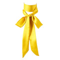 Long Thin Skinny Scarf Satin Neckerchief Ribbon Tie Waist Belt for Women - color: Bright Yellow