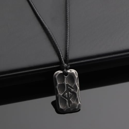 Ankiyabe Stainless Steel Norse Viking Rune Pendant with Adjustable Braided Rope Good Luck/Love/Strenght/Health Viking Symbol Necklace for Men Women - color: HEALTH