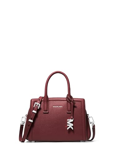 MICHAEL Michael Kors Laila Extra Small Crossbody - color: Silver-tone Hardware/Embossed Goat Leather/Oxblood