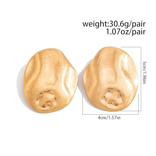 Mixed Metal Statement Earrings for Women Chunky Earrings Big Statement Large Oval Round Pebble Shape Earring Irregular Geometric Drop Dangle Earring Chunky Jewelry - style: 2 - G