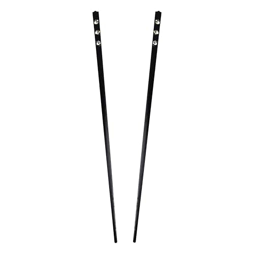 Set of 2 Hair Sticks with 3 Diamonds Chopsticks - Black - color: Black