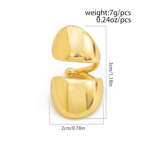 Ear Cuffs Non Piercing Earrings for Women Chunky Gold Ear Cuff Clip on Earrings Trendy Jewelry - style: style-C
