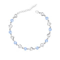 M&Ostyle Silver Bracelet for Women,Bracelet Shiny Crystal Diamond Adjustable Bracelet Mother's Day Jewelry Gift Birthday Christmas Gifts for Women Mom Wife - color: Blue