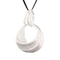 GelConnie Leather Necklace for Women Large Pendant Long Brown Necklace Circle Leather Choker Vintage Sweater Necklace Gold Chunky Boho Necklaces for Women - style: Circle Silver Necklace