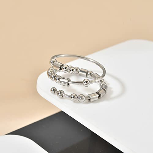 Morse Code Rings for Women, Stainless Steel Spinner Ring Fidget Rings for Anxiety Ring Morse Code Rings Inspirational Gifts Jewelry Women Birthday Graduation Gifts for Best Friends - style: 27 Soul Sister