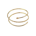 Caiyao Boho Upper Arm Bracelet Cuff Bangle Gold Silver Geometric Cuff Bracelets Mental Open Upper Arm Bangle Bracelet Adjustable Armband Jewelry for Women - style: Simple gold