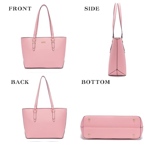 Purses And Wallets Set For Women Work Tote Satchel Handbags Shoulder Bag Top Handle Totes Purse With Matching Wallet - color: A54-3pcs/Set Pink