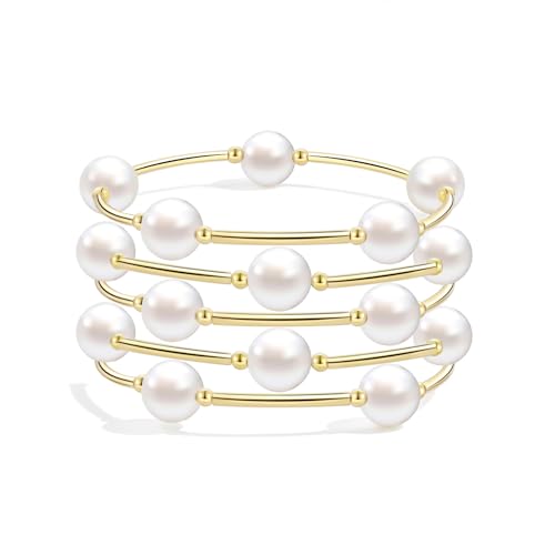 Elegance 11 designs 10mm Crystal White Pearl Blessing Bracelet - style: style-5pcs