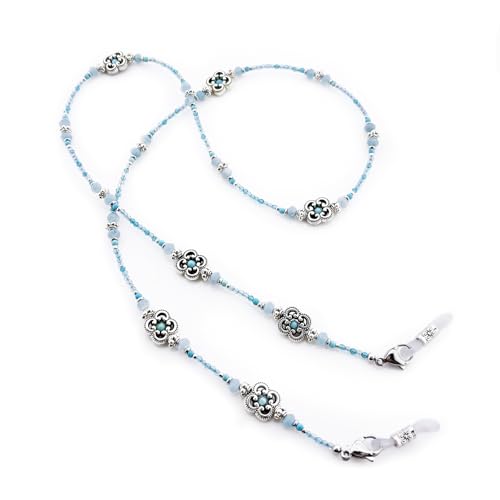 Damanse Beaded Glasses Chain,Eyeglass & Sunglass Strap For Women Stylish - color: Boho Turquoise