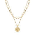 Yoosteel Layered Initial Necklaces for Women Trendy - 14K Gold-Plated Dainty Layering Paperclip Chain Coin Initial Necklace Jewelry Gifts for Women Mom Wife Teen Girls - color: Gold, style: E