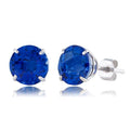 10k Gold 8mm Round Birthstone Stud Earrings for Women by MAX + STONE - color: Created Blue Sapphire