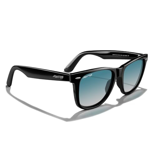 MERRY'S Classic Square Shape Polarized Sunglasses for Womens Mens Retro Designer UV400 Sun Glasses S6140 - color: Black Frame/Green Gradient Lens